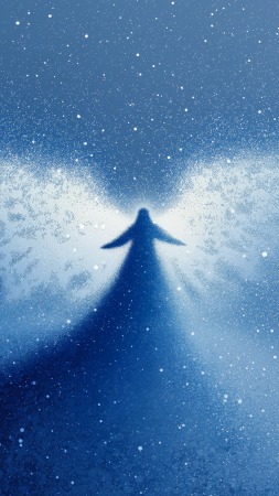 angel snow wallpaper, snowy angel, snow angel, background for mobile wallpaper (vertical)