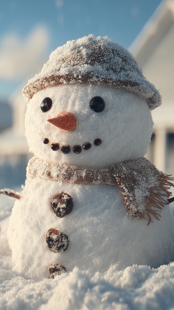 snow man wallpaper, snowball fight, frosty weather, background for mobile wallpaper (vertical)