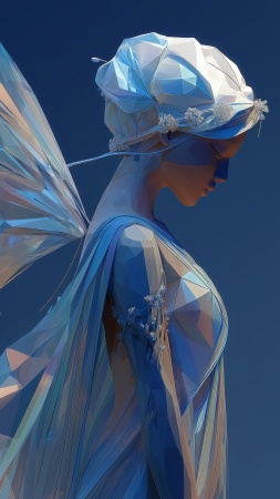 winter decor wallpaper, ethereal beauty, snow sculpture, background for mobile wallpaper (vertical)