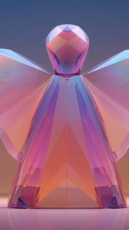 crystal sculpture wallpaper, winter fantasy, artistic glass, background for mobile wallpaper (vertical)