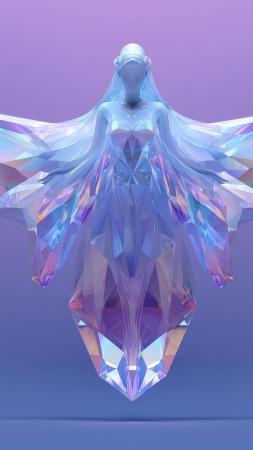 crystalline design wallpaper, artistic ice, winter art, background for mobile wallpaper (vertical)