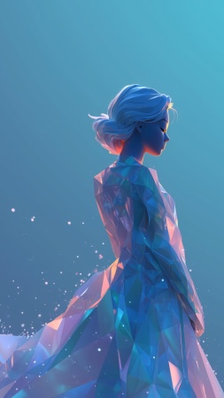 snow princess wallpaper, crystalline beauty, ice princess, background for mobile wallpaper (vertical)