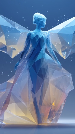 sculpture wallpaper, crystal ice, fairy tale fantasy, background for mobile wallpaper (vertical)