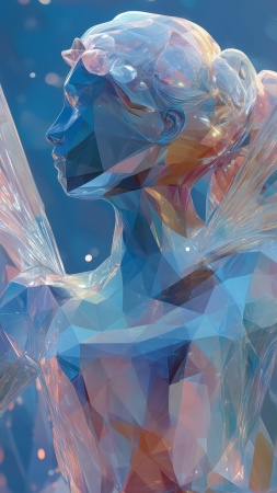 artistic ice wallpaper, magical ice, winter festival, background for mobile wallpaper (vertical)