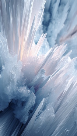 ice texture wallpaper, cold colors, crystalline frost, background for mobile wallpaper (vertical)