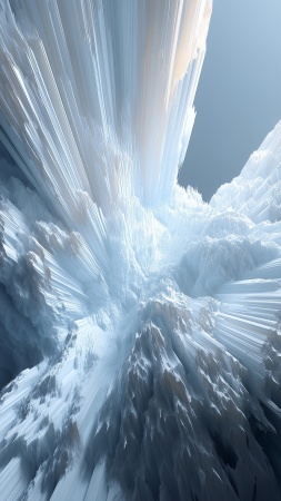 crystalline structure wallpaper, frosty texture, chill aesthetics, background for mobile wallpaper (vertical)