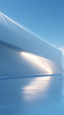 icy geometry wallpaper, minimal ice, serene ice formations, background for mobile wallpaper (vertical)