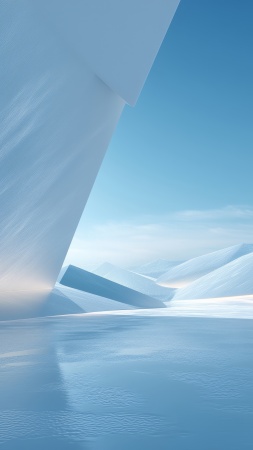 winter geometry wallpaper, abstract ice patterns, geometric wallpaper, background for mobile wallpaper (vertical)