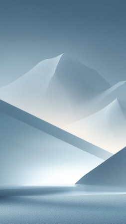 winter geometry wallpaper, sleek wallpaper, cold color palette, background for mobile wallpaper (vertical)