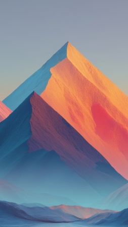 alpine abstract wallpaper, serene snow, snowy mountains, background for mobile wallpaper (vertical)