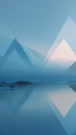 minimal abstract mountains wallpaper, serene nature, soft gradients, background for mobile wallpaper (vertical)