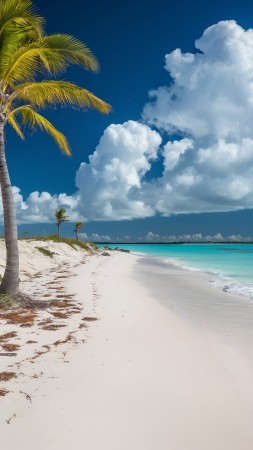 Turks and Caicos Islands wallpaper, azure water, sun-soaked sands, background for mobile wallpaper (vertical)