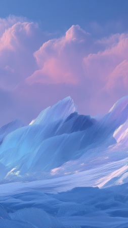 fractal wallpaper, icy shards, cold aesthetics, background for mobile wallpaper (vertical)