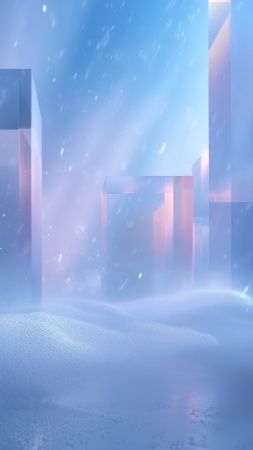fractal wallpaper, icy shards, winter landscapes, background for mobile wallpaper (vertical)