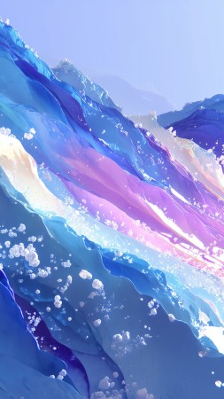 fractal wallpaper, icy shards, frozen textures, background for mobile wallpaper (vertical)