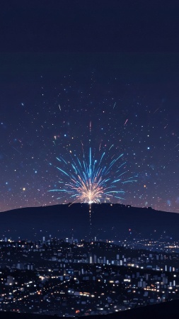 new years day wallpaper, sparkling drinks, fireworks display, background for mobile wallpaper (vertical)