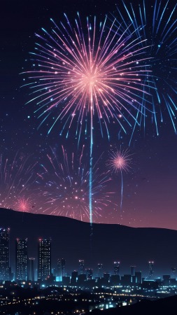 new years day wallpaper, new years eve celebration, sparkling lights, background for mobile wallpaper (vertical)