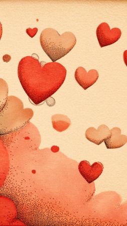 valentine wallpaper, sweet sentiments, romantic aesthetic, background for mobile wallpaper (vertical)
