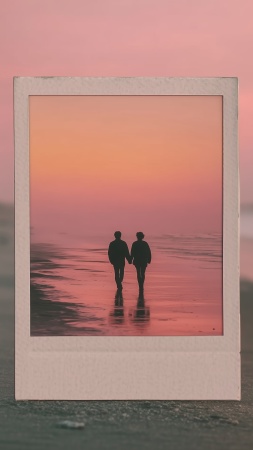 intimate portraits wallpaper, soft focus, instant film, background for mobile wallpaper (vertical)