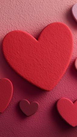 relationship wallpaper, heart decorations, love art, background for mobile wallpaper (vertical)