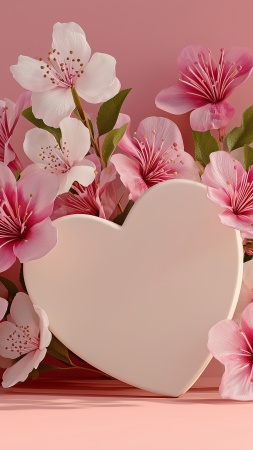 flower arrangement wallpaper, heartfelt presents, forever love, background for mobile wallpaper (vertical)