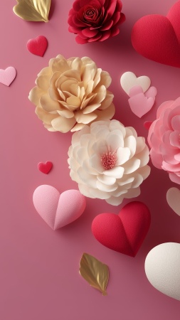 intimate settings wallpaper, romantic decor, floral arrangement, background for mobile wallpaper (vertical)