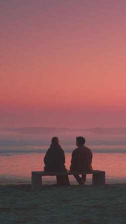 bliss wallpaper, natures embrace, love by the shore, background for mobile wallpaper (vertical)