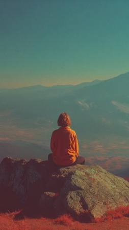 meditation wallpaper, serenity, calm scenery, background for mobile wallpaper (vertical)