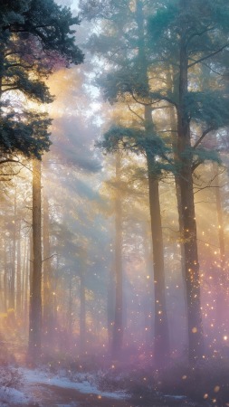 tranquil vibes wallpaper, enchanted grove, mystical imagery, background for mobile wallpaper (vertical)