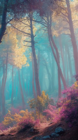 ethereal glow wallpaper, fantasy imagery, mystical vibes, background for mobile wallpaper (vertical)