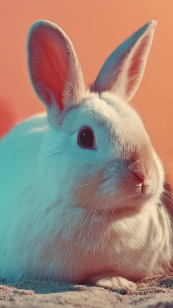 whimsical decor wallpaper, cute bunnies, rabbit, background for mobile wallpaper (vertical)