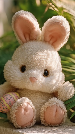 whimsical illustrations wallpaper, colorful eggs, easter bunny, background for mobile wallpaper (vertical)