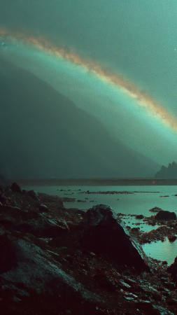 scenic overlook wallpaper, lakeside, vista, background for mobile wallpaper (vertical)