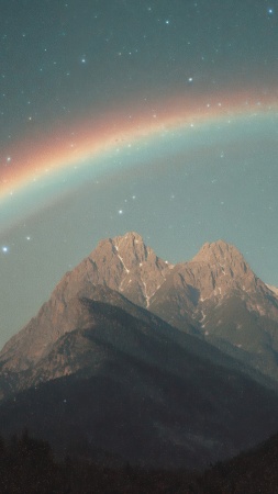 vivid colors wallpaper, rainbow mountains, mystical views, background for mobile wallpaper (vertical)