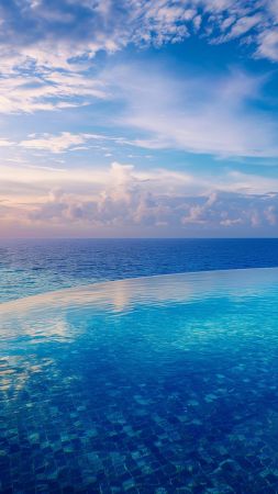 5k wallpaper, water, resort, background for mobile wallpaper (vertical)