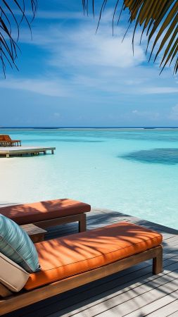 Maldives wallpaper, vacation, resort, background for mobile wallpaper (vertical)