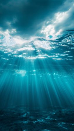 Ocean wallpaper, azure, waves, background for mobile wallpaper (vertical)