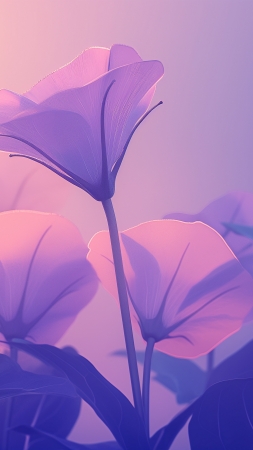 morning glory wallpaper, purple flowers, bloom, background for mobile wallpaper (vertical)