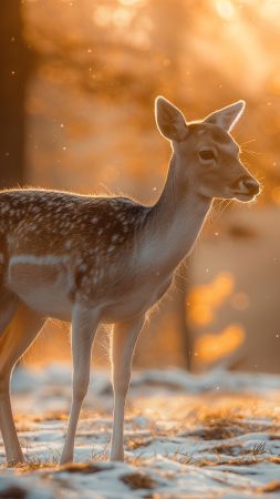 deer wallpaper, outdoor, sunlight, background for mobile wallpaper (vertical)