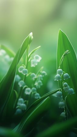 lilies of the valley wallpaper, vibrant spring blossoms, beautiful fresh blooms, background for mobile wallpaper (vertical)