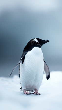 Penguin wallpaper, cute creatures, adorable wildlife, background for mobile wallpaper (vertical)