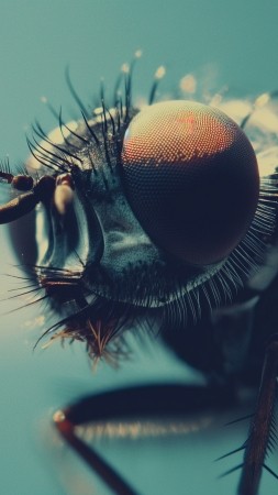 Fly wallpaper, close-up, nature, background for mobile wallpaper (vertical)