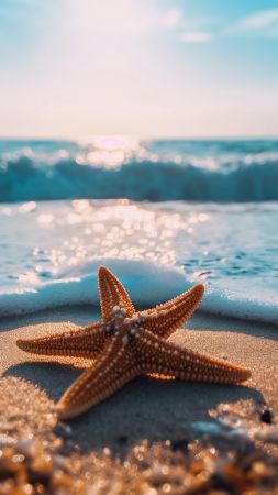 Sea wallpaper, ocean, turquoise waters, background for mobile wallpaper (vertical)