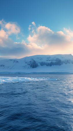 Sea wallpaper, clouds, seascape, background for mobile wallpaper (vertical)