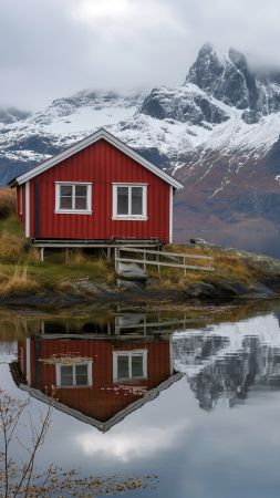 Lofoten wallpaper, mountains, wallpaper, background for mobile wallpaper (vertical)