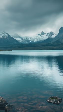 Patagonia wallpaper, lake, nature, background for mobile wallpaper (vertical)