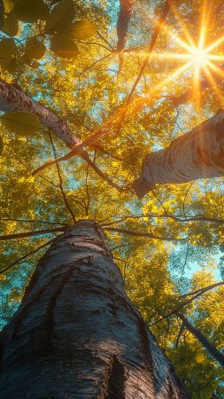 Trees wallpaper, branches, nature, background for mobile wallpaper (vertical)