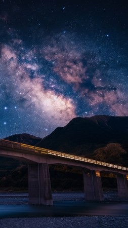 night sky wallpaper, mountains, New Zealand, background for mobile wallpaper (vertical)
