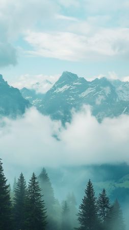 Alps wallpaper, mountains, high-resolution, background for mobile wallpaper (vertical)