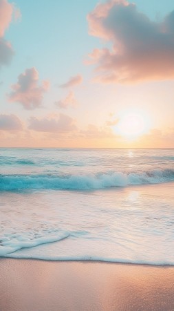 Ocean wallpaper, shoreline, waves, background for mobile wallpaper (vertical)